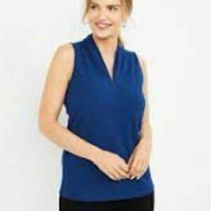A Pea In The Pod Blue Nursing Tank Top Zippered Textured Small NWT